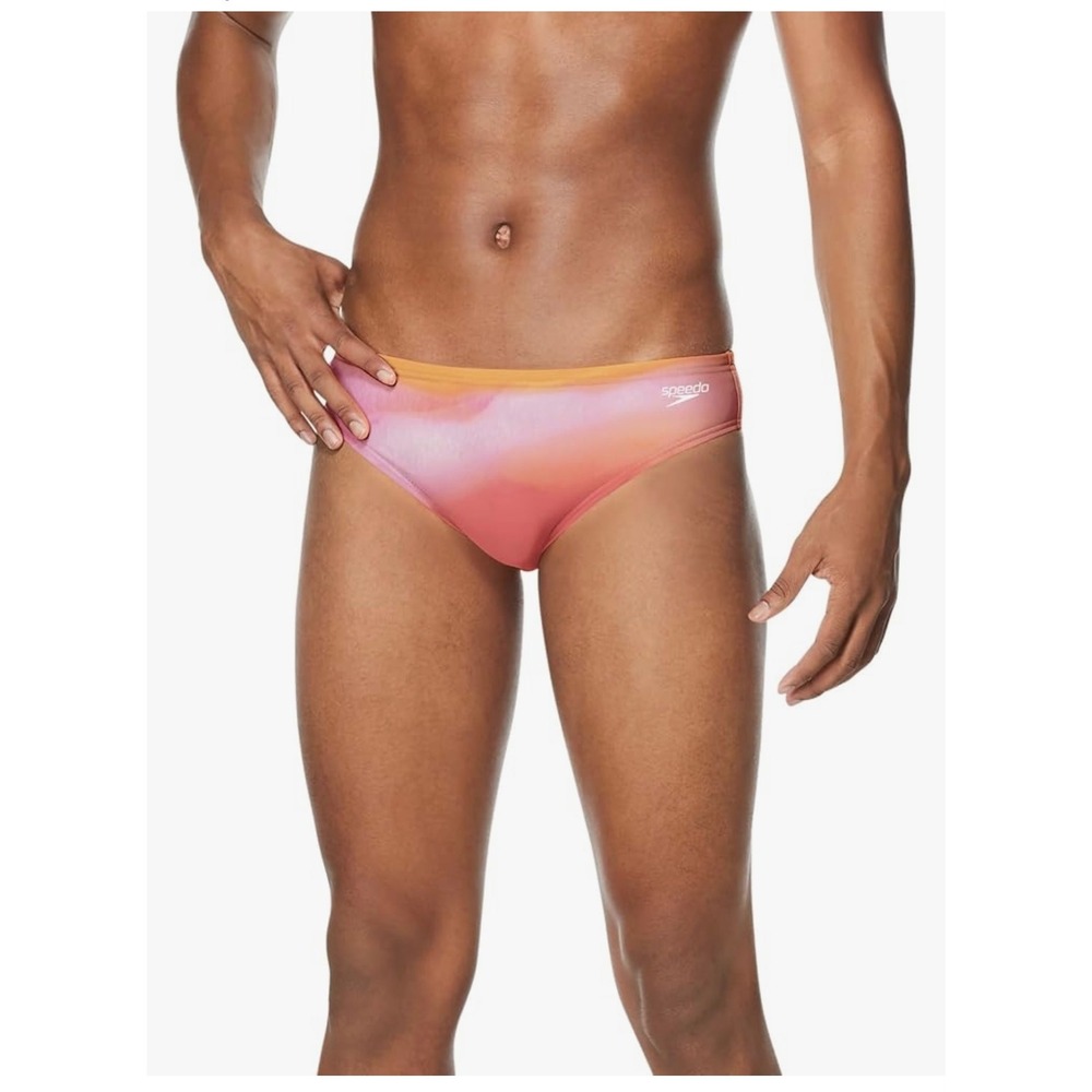 NEW Speedo Swim Brief Mens 28 Pink Vibe Collection Eco Endurance Repreve 7052115